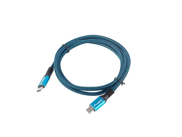 Usb-c kábel lanberg usb4 1,2 m 100 w 8k 60hz fekete-kék