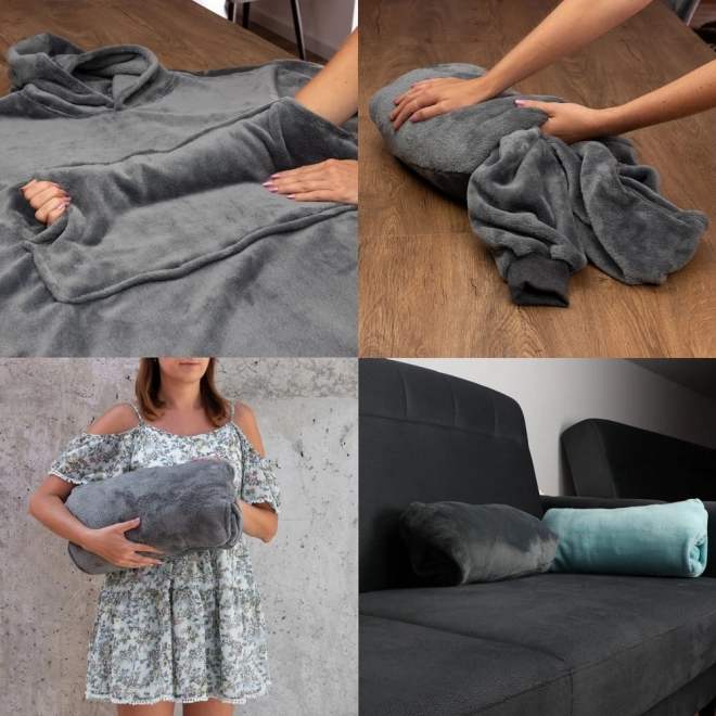 Puha és meleg oversized kapucnis pléd Bluzair