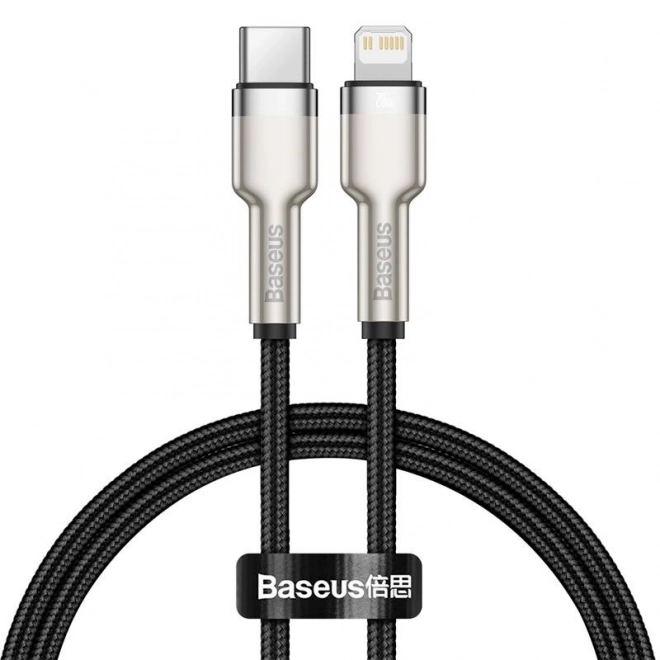 Baseus Cafule usb-c lightning kábel, pd, 20w, 0,25m (fekete)