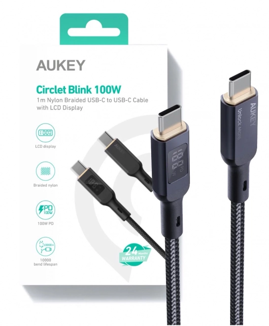 Usb-c kábel 100W 1,8m fekete