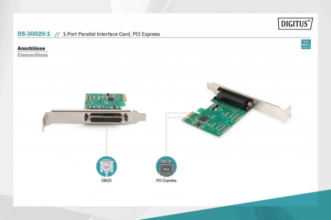 PCI Express LPT kártya 1xDB25 alacsony profilú