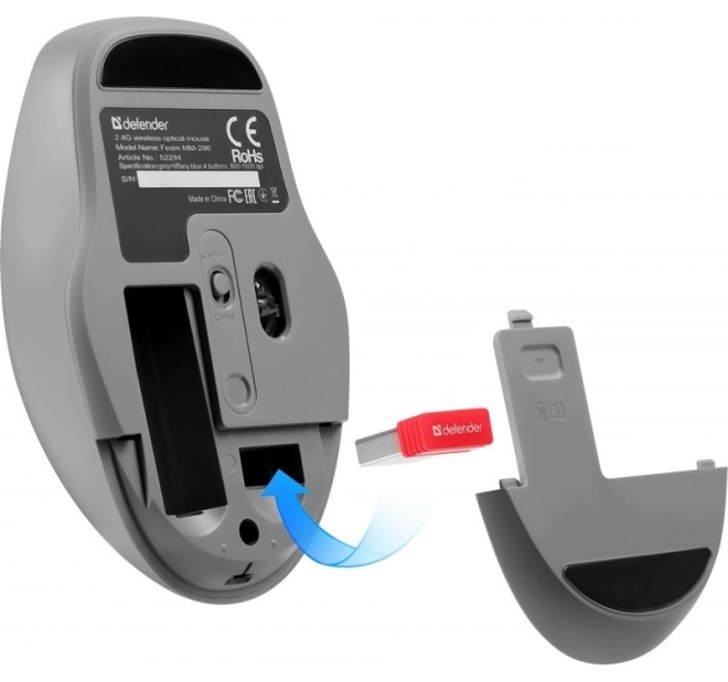 Vezeték nélküli egér csendes kattintással FEAM MM-296 RF 1600 DPI – Menta