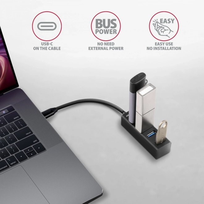 Axagon mini 4 portos USB-C hub 3.2 Gen 1