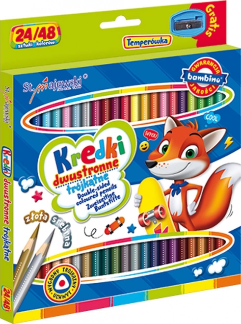 Bambino kétoldalas színes ceruzák 24/48 színnel és hegyezővel