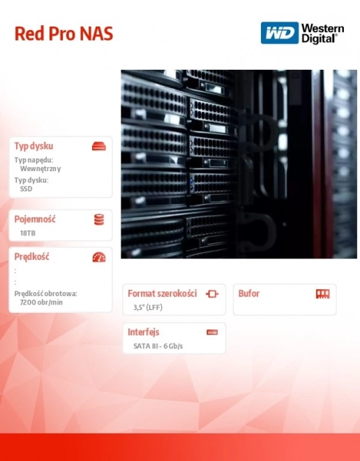 WD Red Pro 18TB 3.5 colos merevlemez