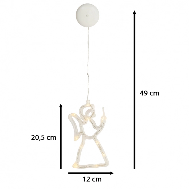 Karácsonyi LED dísz csengő formában – angyalka