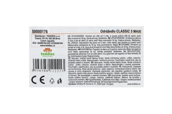Műanyag CLASSIC 5 MAXI futóbicikli