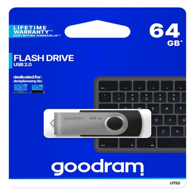 Twister 64GB fekete pendrive