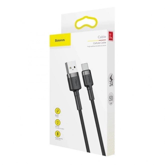 Baseus cafule szürke-fekete USB-C kábel 2m