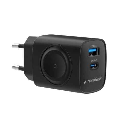 20W USB-C és USB-A PowerDelivery gyorstöltő, fekete