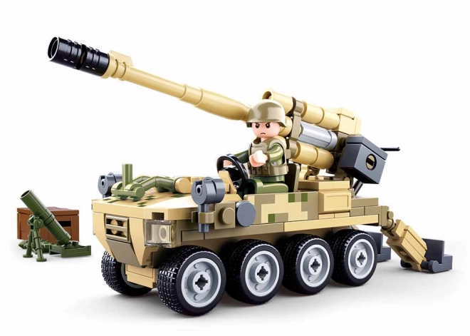 SLUBAN Army építőkészlet – 8×8-as mobil löveg földi aknavetővel