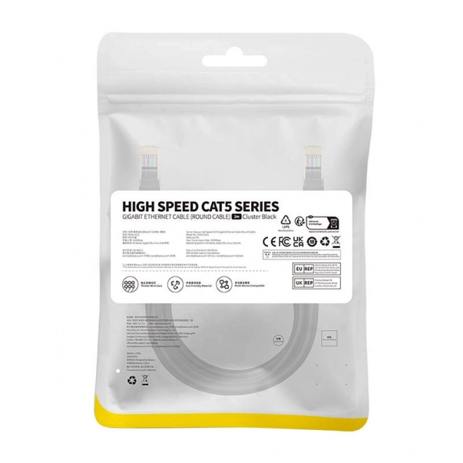 Ethernet hálózati kábel 2m fekete