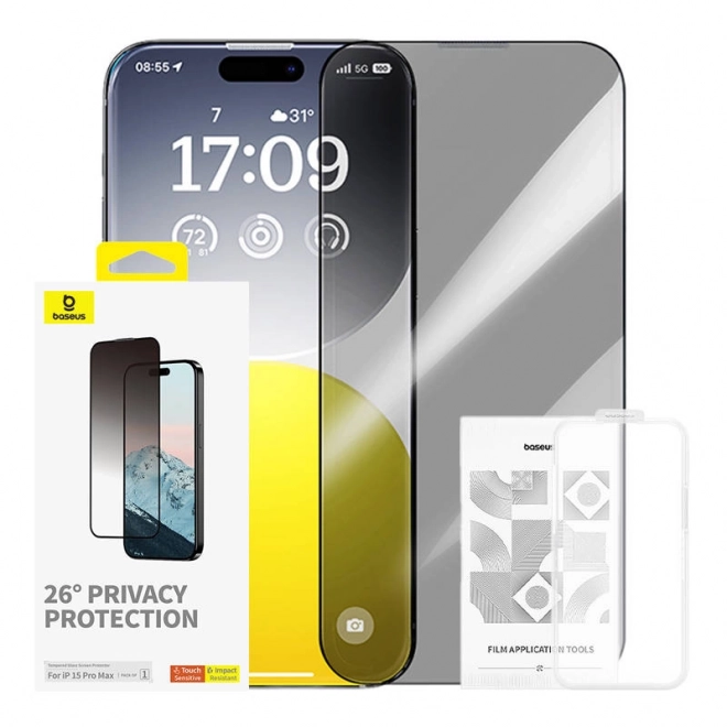 Baseus Diamond biztonsági üveg iPhone 15 Pro Max-hoz