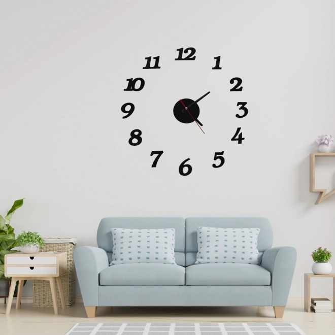 Fekete modern fali óra 12 óra