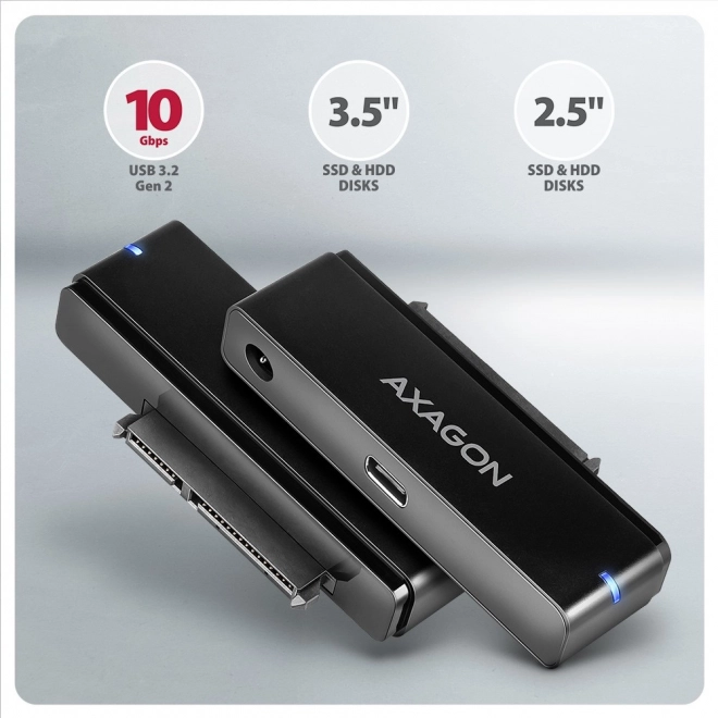 Gyorsport USB-C-SATA Adapter 10Gb/s, 2.5/3.5 HDD/SSD, AXAGON