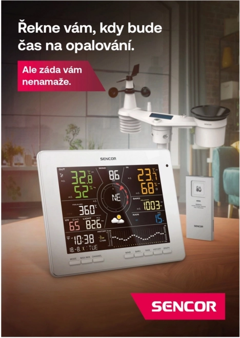 Professzionális okos WiFi meteorológiai állomás 7 az 1-ben érzékelővel