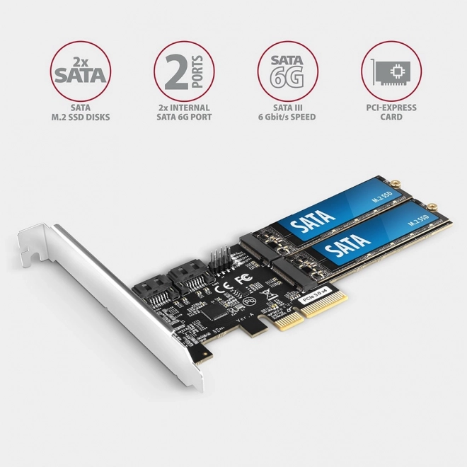 Axagon PCIe SATA és M.2 B-Key bővítőkártya