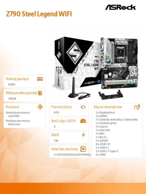 Steel Legend Z790 WIFI alaplap Intel processzorokhoz