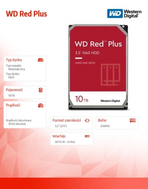 WD Red Plus 10TB merevlemez