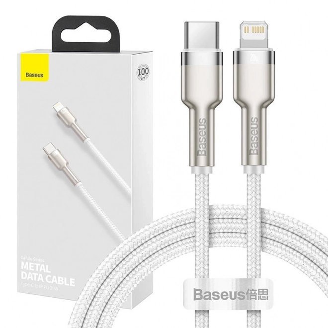 Baseus Cafule USB-C Lightning kábel, PD 20W, 1m, fehér