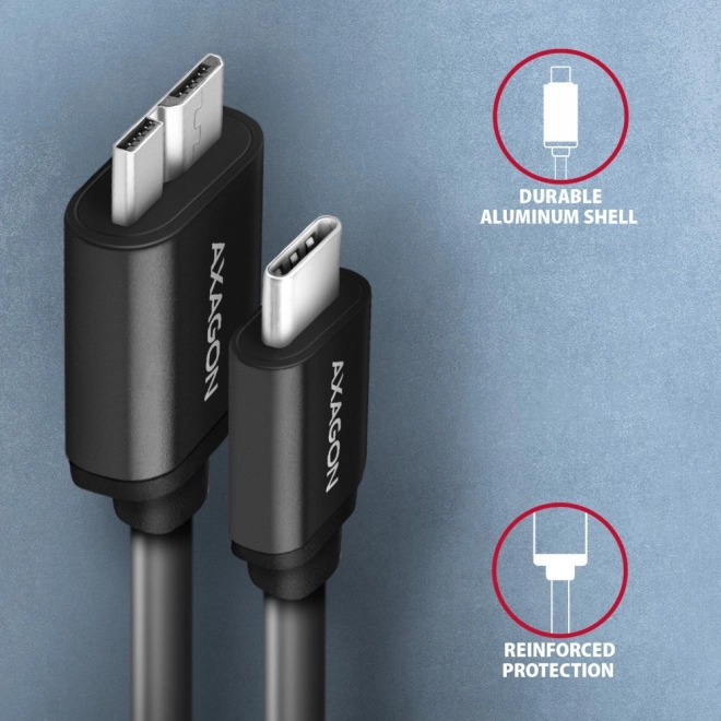 Prémium Micro-B USB - USB-C 1m kábel