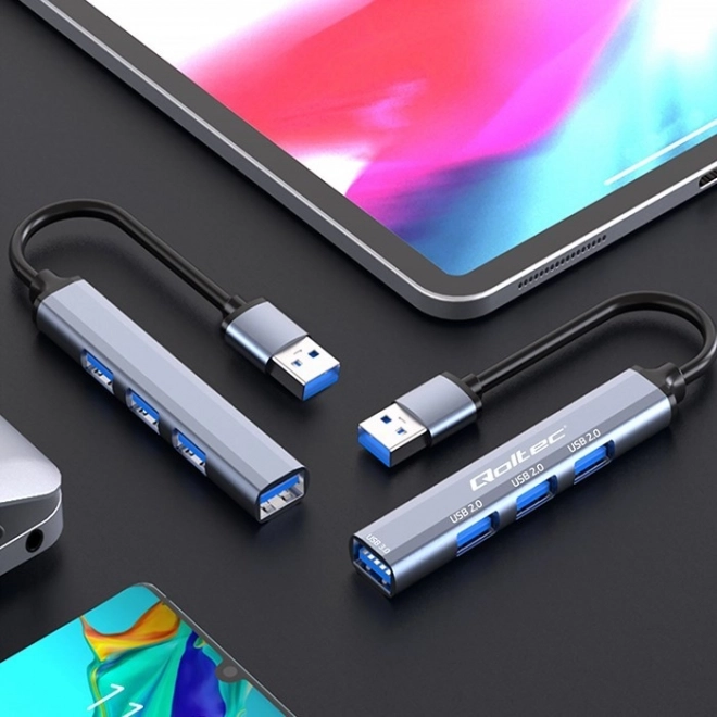 Qoltec USB 3.0 hub 4 az 1-ben