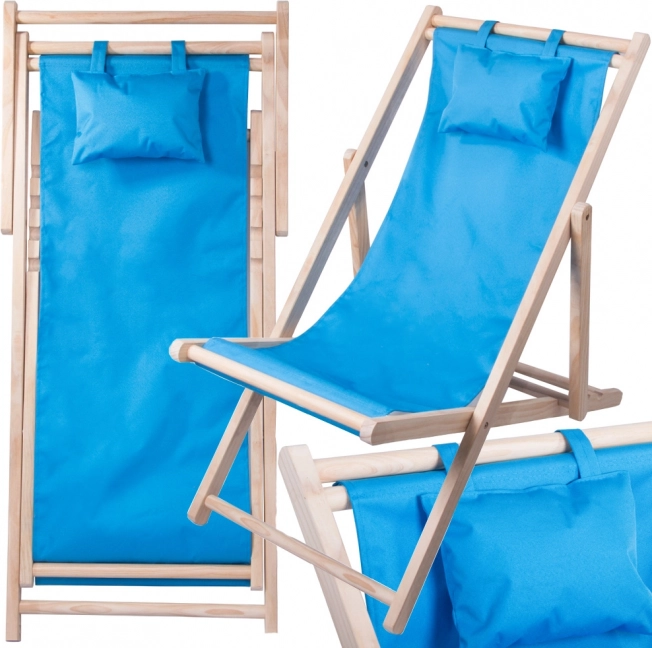 Összecsukható fa strandnyugágy párnával