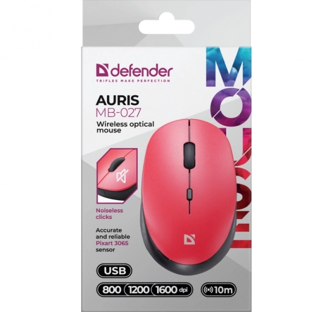 Vezeték nélküli egér AURIS MB-027 800/1200/1600 DPI – Red