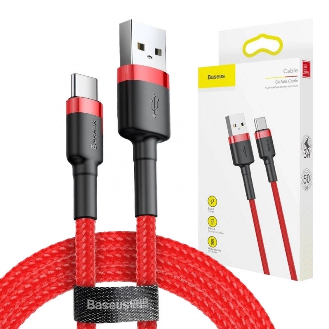 Baseus Cafule piros USB-C kábel 0,5m