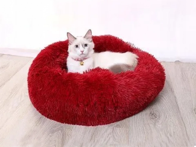 Bolyhos macskaágy puha kanapé párna 80 cm – bordó