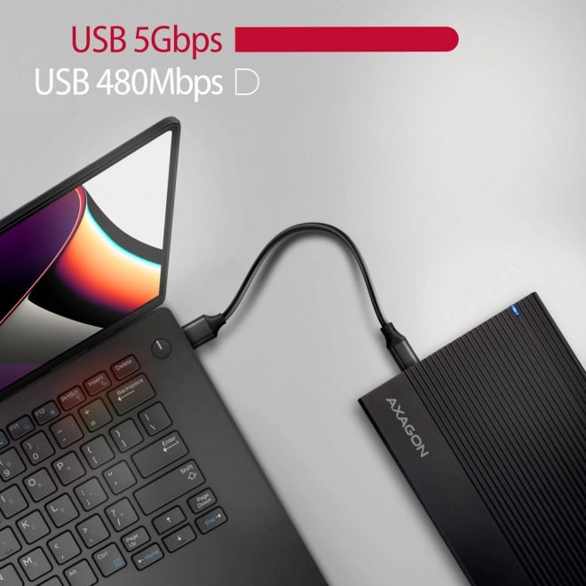 Ribbed külső alumínium ház USB 3.2 Gen1 - SATA 6G 3.5"