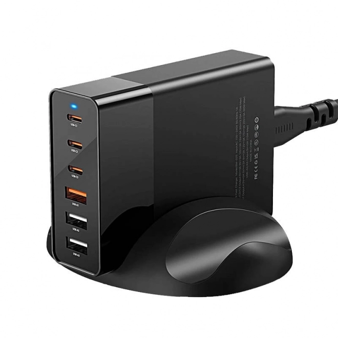 Blitzwolf 75W Fali töltő 3x USB + 3x USB-C fekete