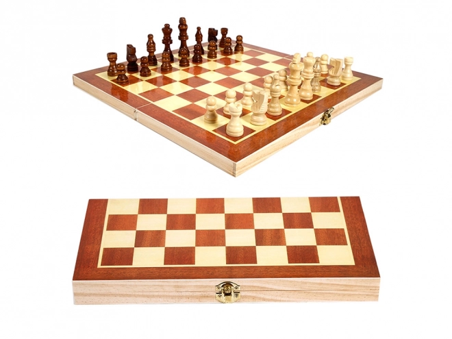 Nagy fa 3 az 1-ben sakk, dáma és backgammon készlet