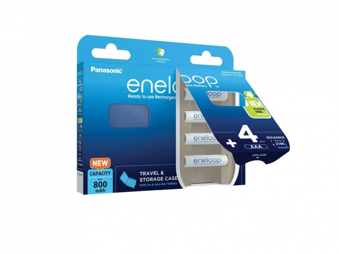 Eneloop AAA akkumulátor 800 mAh 4 db + tárolódoboz