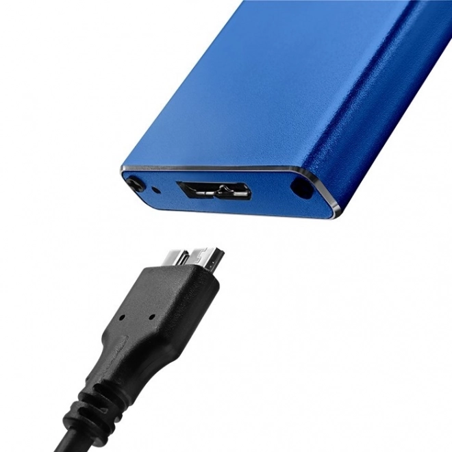 Alumínium kék M.2 SATA SSD ház USB 3.0-val