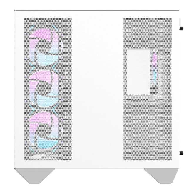 Darkflash számítógépház RGB ventilátorokkal és GPU tartóval, fehér