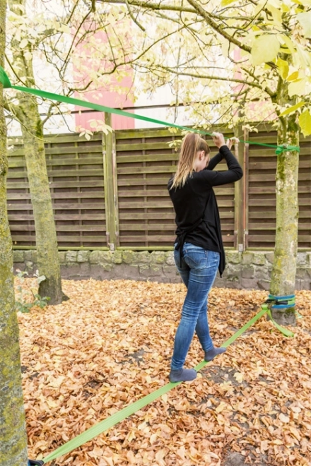 Slackline készlet fák védelmével