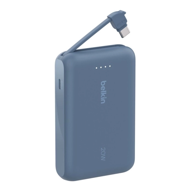 Powerbank BoostCharge 10K mAh 20W integrált kábellel, kék