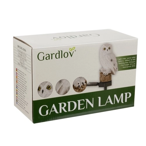 Solar kerti lámpa bagoly formában Gardlov