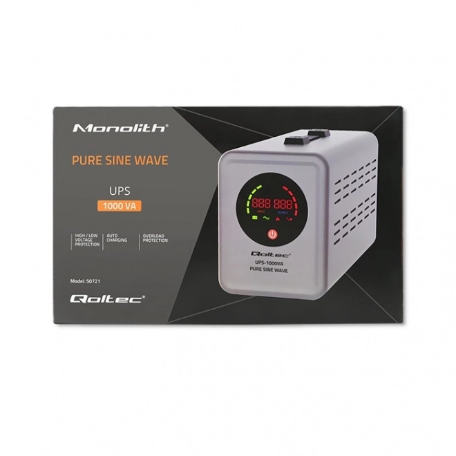 Qoltec Pure Sine Wave UPS 1000VA tartalék tápegység