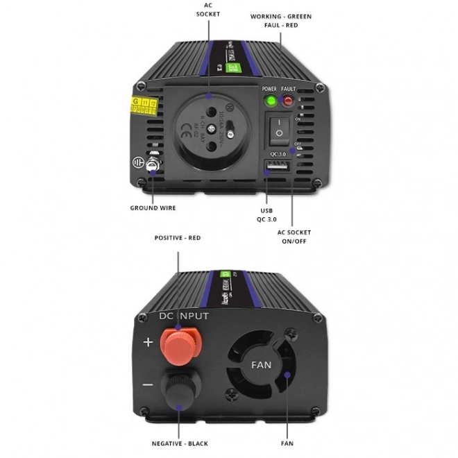 Qoltec 1200 W inverter USB kimenettel