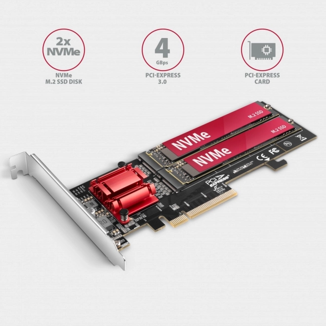 PCIE AXAGON 2x M.2 Nvme Raid Kontroller