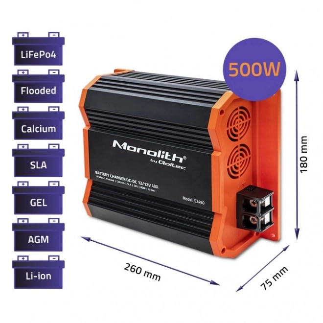 Monolith DC-DC akkumulátor töltő LiFePO4 AGM 12V-12V