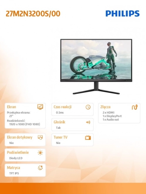 27 hüvelykes IPS monitor 180Hz HDMIx2 DP