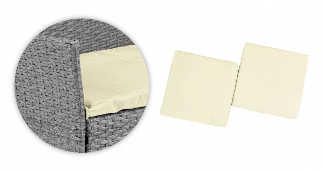 Műrattan kerti bútorszett - pad, asztal, székek szürke MultiGarden