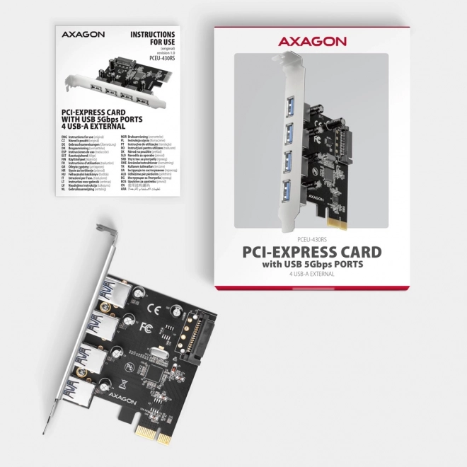 Axagon PCIe USB 3.2 Gen 1 Bővítőkártya