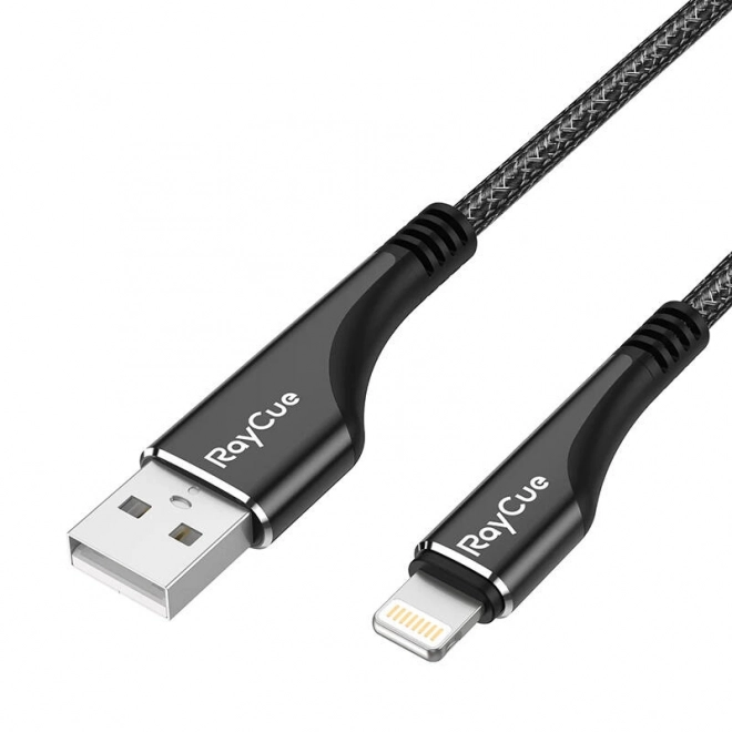 RayCue USB-A kaherék Lightning csatlakozóval fekete