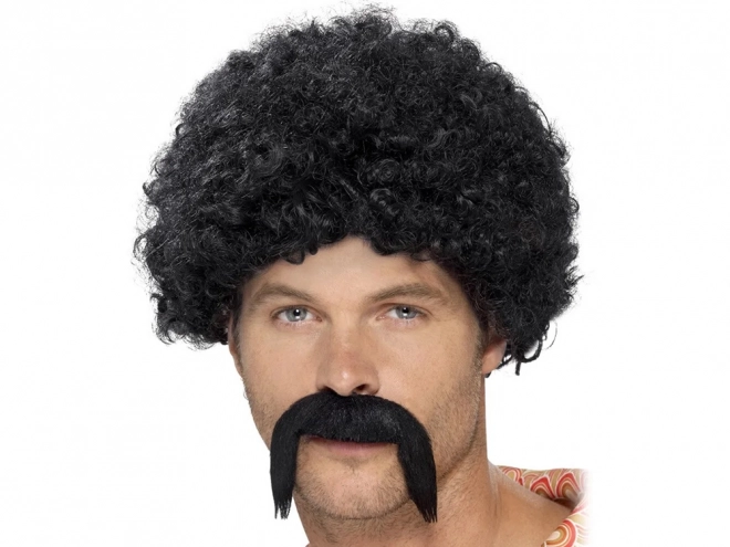 Afro göndör fekete paróka karneváli partyhoz