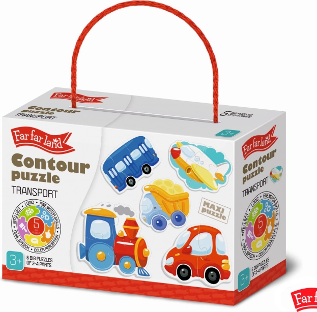 Puzzle közlekedési eszközök Far Far Land gyermekeknek