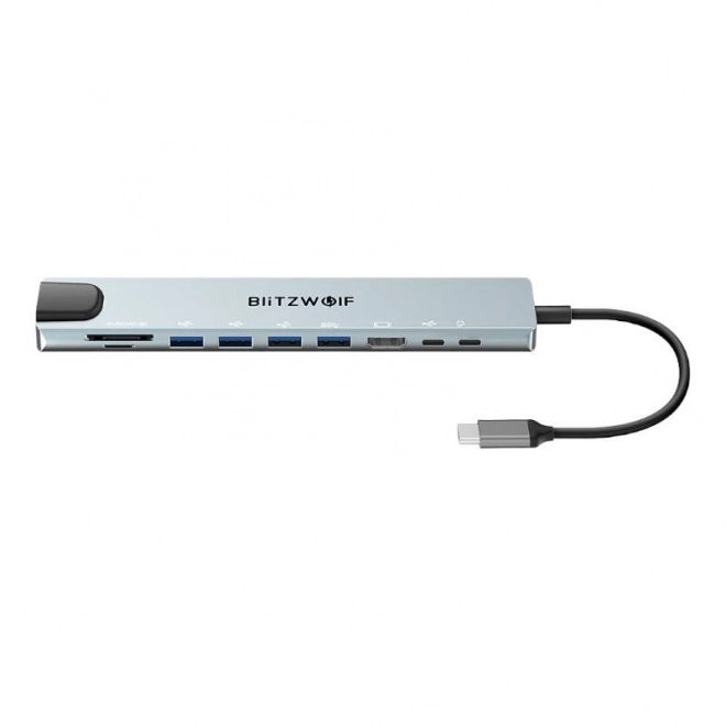 BlitzWolf 10 az 1-ben USB-C dokkolóállomás (ezüst)